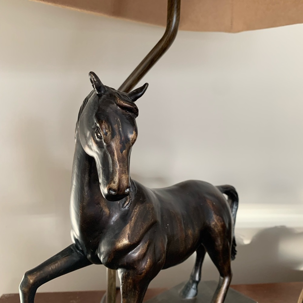 Beautiful horse lamp with shade